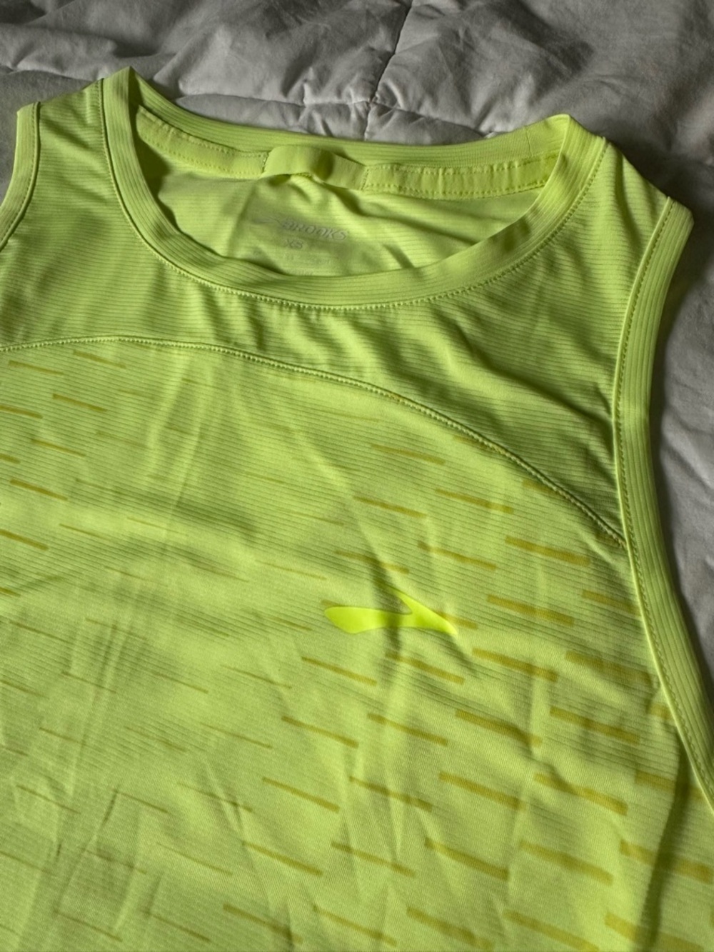 Brooks Neon Yellow Performance Running Tank - Picture 2 of 5